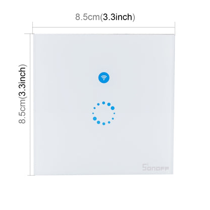 Сенсорный настенный выключатель Sonoff Touch 86 мм, 1-клавишный, из закаленного стекла, сенсорный выключатель для умного дома, совместимый с Alexa и Google Home, переменный ток 90–250 В, 400 Вт, 2 А