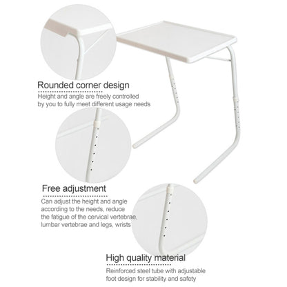 Plastic Pad Steel Tube Bracket Liftable Foldable Portable Multi-purpose Laptop Table, Adjustable Height: 52-72cm, Adjustable Angle: 30 Degrees / 60 Degrees / 90 Degrees
