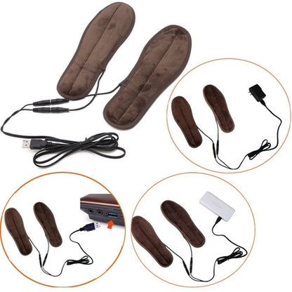 USB Electric Powered Heated Insoles Keep Feet Warm Pad with USB Cable, Size: 37-38 yard