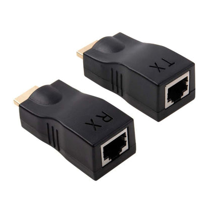 Удлинительный адаптер HDMI - RJ45 (приемник и передатчик) по кабелю Cat-5e/6, поддержка HDCP, дальность передачи: 30 м