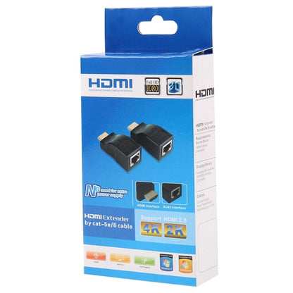 Удлинительный адаптер HDMI - RJ45 (приемник и передатчик) по кабелю Cat-5e/6, поддержка HDCP, дальность передачи: 30 м