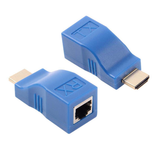 Удлинительный адаптер HDMI - RJ45 (приемник и передатчик) по кабелю Cat-5e/6, дальность передачи: 30 м
