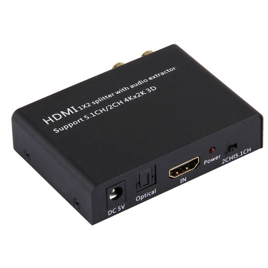 Разветвитель HDMI 1x2 с аудиоэкстрактором, поддержка 5.1CH / 2CH, 4Kx2K, 3D