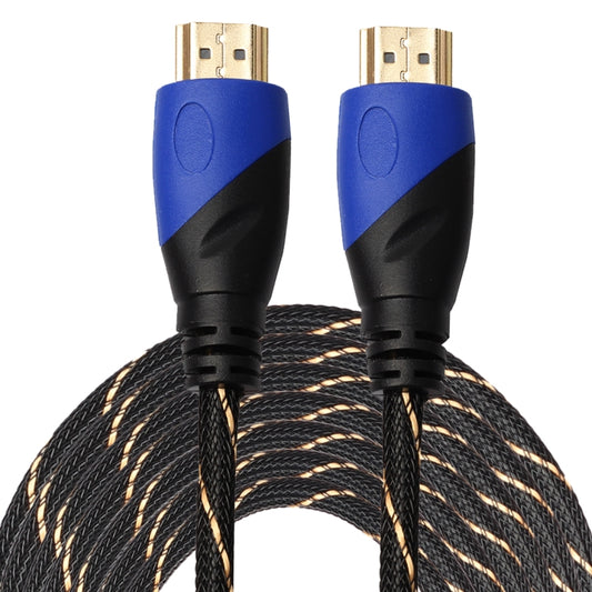 Кабель-адаптер HDMI 1.4 версии 1080P плетеный, сине-черный, с разъемом HDMI-штекер - HDMI-штекер, аудио- и видеоразъем, 15 м