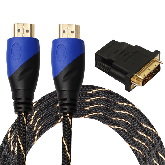 Кабель-адаптер HDMI 1.4 версии 1080P Woven Net Line, сине-черный, с разъемом HDMI-штекер - HDMI-штекер, аудио- и видеоразъем, 3 м, с набором адаптеров DVI