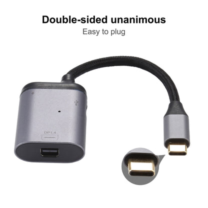 4K USB-C / Type-C uz Mini DisplayPort 1.4 + PD datu sinhronizācijas adaptera kabelis