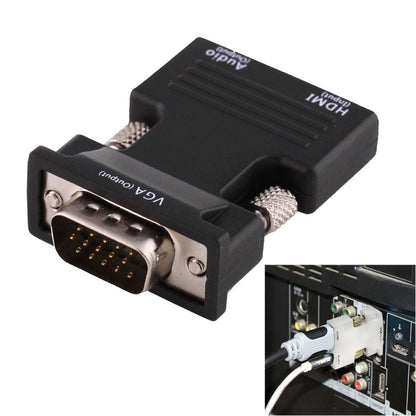 Переходник HDMI (женский) на VGA (мужской) с аудиовыходом для проектора, монитора, телевизора