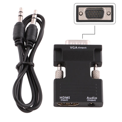 Переходник HDMI (женский) на VGA (мужской) с аудиовыходом для проектора, монитора, телевизора