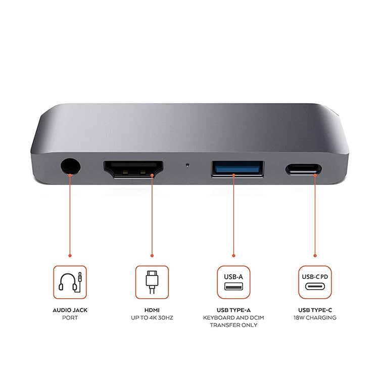Многофункциональный удлинитель HW-TC29 4 в 1 Type-C / USB-C для iPad Pro