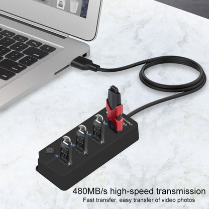 Разветвитель-удлинитель Onten 5301 USB 3.0 (папа) на 4 USB 2.0 (мама) с независимым переключателем