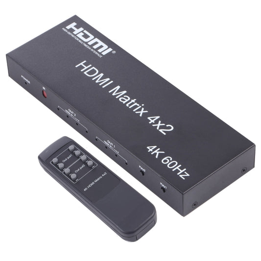 Матричный коммутатор/разветвитель HDMI 4x2 с пультом дистанционного управления, поддержка ARC/MHL/4Kx2K/3D, 4 порта HDMI на входе, 2 порта HDMI на выходе