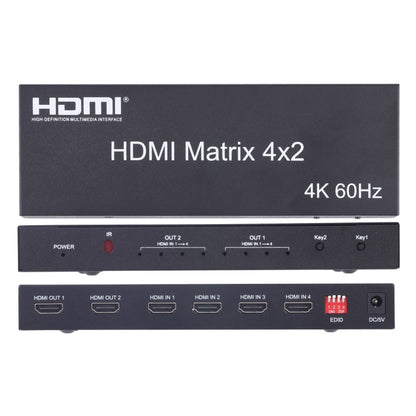 Матричный коммутатор/разветвитель HDMI 4x2 с пультом дистанционного управления, поддержка ARC/MHL/4Kx2K/3D, 4 порта HDMI на входе, 2 порта HDMI на выходе