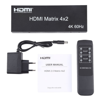Матричный коммутатор/разветвитель HDMI 4x2 с пультом дистанционного управления, поддержка ARC/MHL/4Kx2K/3D, 4 порта HDMI на входе, 2 порта HDMI на выходе
