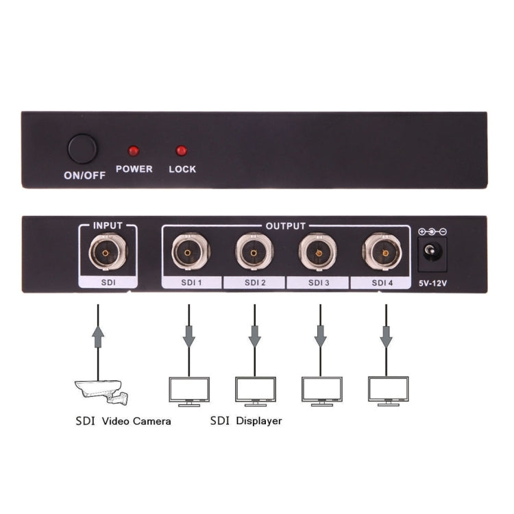 Видеоадаптер-разветвитель NEWKENG S114 SDI / HD-SDI / 3G-SDI 1X4