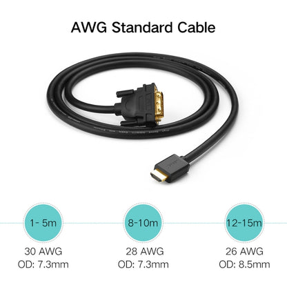Двусторонняя линия обмена UGREEN DVI D(24+1) «папа» - HDMI «папа» HD 2K, длина: 3 м