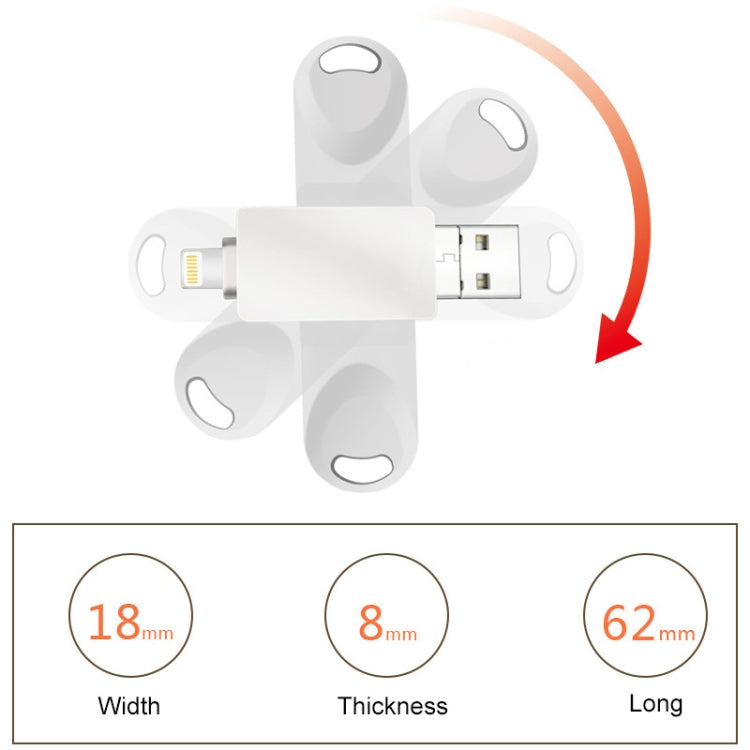 S29 3 в 1 32 ГБ Micro USB + USB + 8-контактный интерфейс Металлический флеш-диск Twister