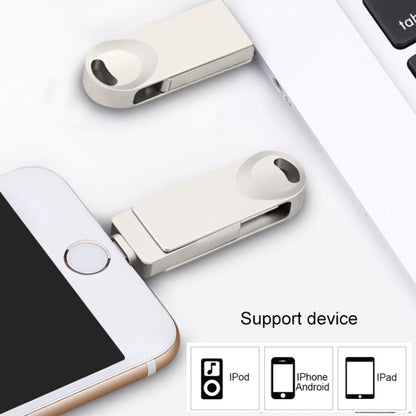 S29 3 в 1 32 ГБ Micro USB + USB + 8-контактный интерфейс Металлический флеш-диск Twister