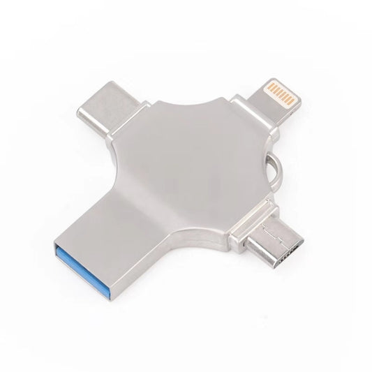 Cross 4 in 1 16GB 8 Pin + Micro USB + USB-C / Type-C + USB 3.0 Metal Flash Disk