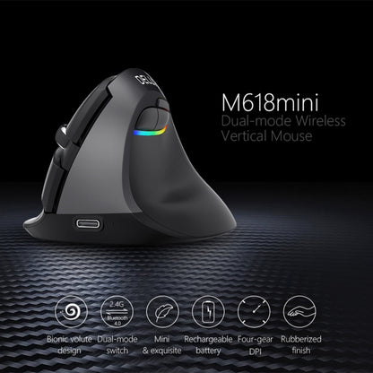 DELUX M618 Mini 2.4G беспроводная 2400 точек на дюйм USB перезаряжаемая эргономичная вертикальная мышь
