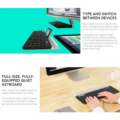 Беспроводная клавиатура Logitech K780 Multi-device Bluetooth + Unifying Dual Mode с подставкой