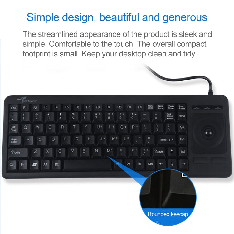 DS-8900 USB-интерфейс, защита от брызг воды, лазерная гравировка символов, цельная проводная клавиатура с трекболом, длина: 1,5 м