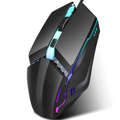 Проводная игровая мышь HXSJ S200 USB2.0 с разрешением 1600 точек на дюйм, регулируемая, с 4 клавишами, цветная, светящаяся, длина: 1,5 м