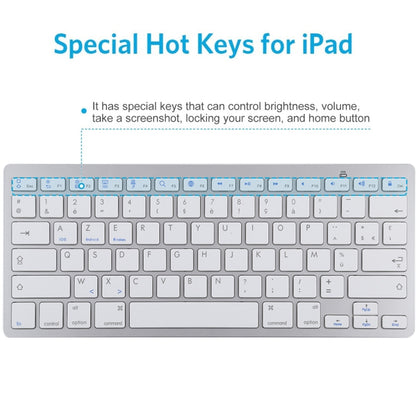 WB-8022 Ultra-thin Wireless Bluetooth Keyboard for iPad, Samsung, Huawei, Xiaomi, Tablet PCs or Smartphones, French Keys