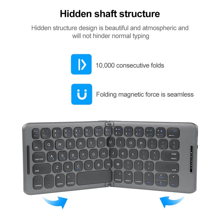 B088 Universāla Mini Salokāma Trīskanālu Bluetooth Bezvadu Klaviatūra