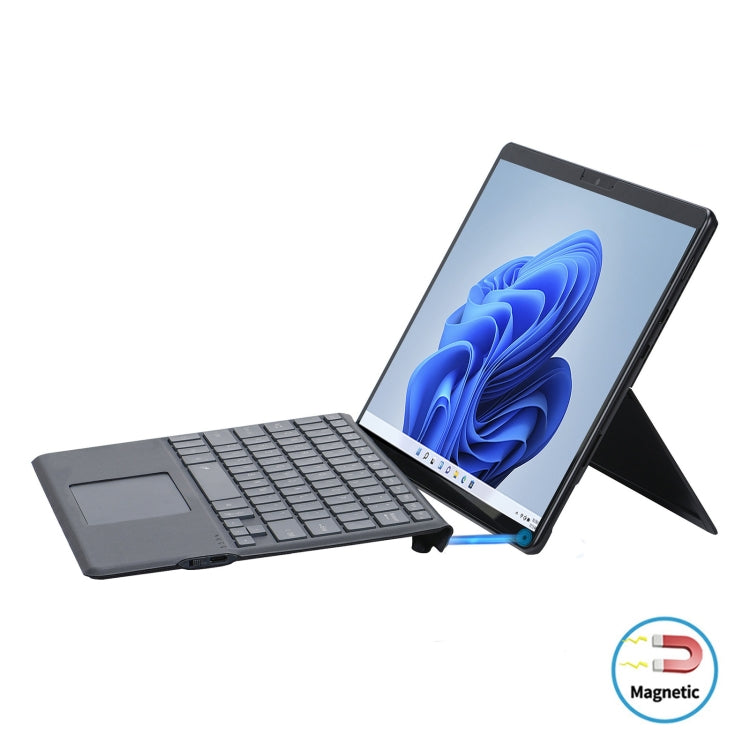 Чехол-клавиатура Bluetooth с цветной подсветкой и слотом для стилуса для планшета Microsoft Surface Pro 8 из кожи