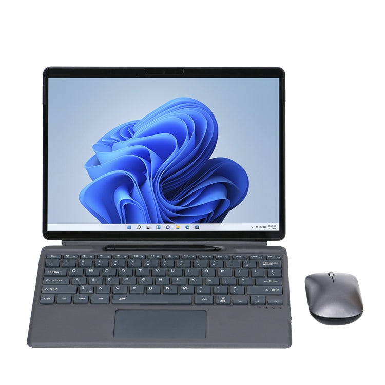 Чехол-клавиатура Bluetooth с цветной подсветкой и слотом для стилуса для планшета Microsoft Surface Pro 8 из кожи