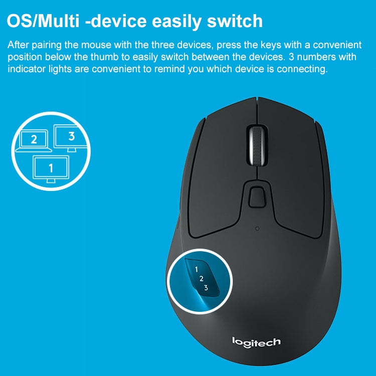 Logitech M720 bezvadu Bluetooth pele ar 1000DPI, 2,4 GHz, daudzrežīmu,
