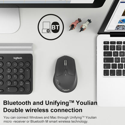 Logitech M720 bezvadu Bluetooth pele ar 1000DPI, 2,4 GHz, daudzrežīmu,