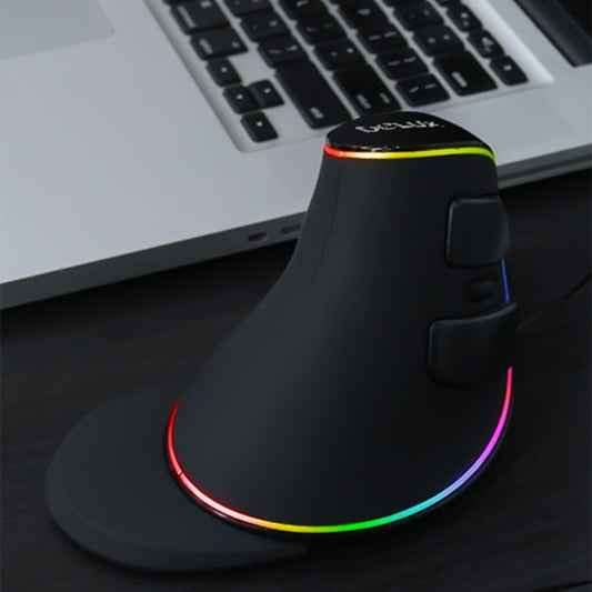 DELUX M618 Plus RGB vadu optiskā pele ergonomiska vertikāla pele 4000DPI