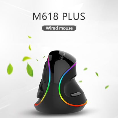 DELUX M618 Plus RGB vadu optiskā pele ergonomiska vertikāla pele 4000DPI