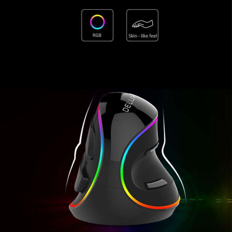 DELUX M618 Plus RGB vadu optiskā pele ergonomiska vertikāla pele 4000DPI
