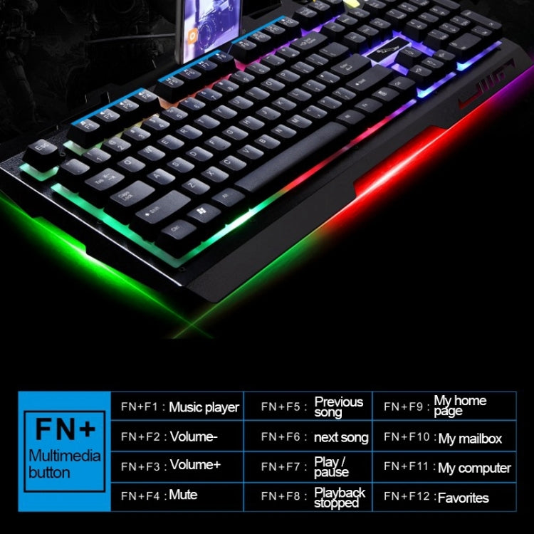 Chasing Leopard G700 USB RGB Backlight Wired Optical Gaming Mouse and Keyboard Set, Keyboard Cable Length: 1.35m, Mouse Cable Length: 1.3m