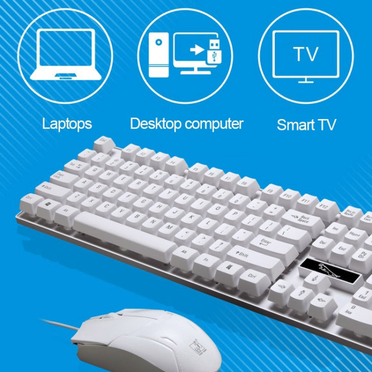 Chasing Leopard Q17 104 Keys USB Wired Suspension Gaming Office Keyboard + Wired Symmetrical Mouse Set, Keyboard Cable Length: 1.4m, Mouse Cable Length: 1.3m