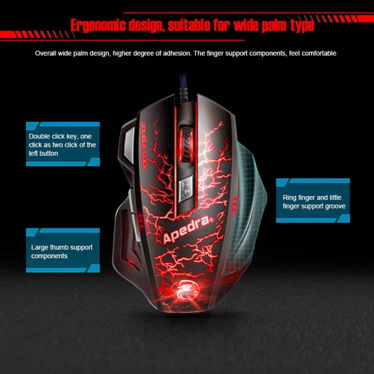 Apedra iMICE A7 High Precision Gaming Mouse LED four color controlled breathing light USB 7 Buttons 3200 DPI Wired Optical Gaming Mouse for Computer PC Laptop