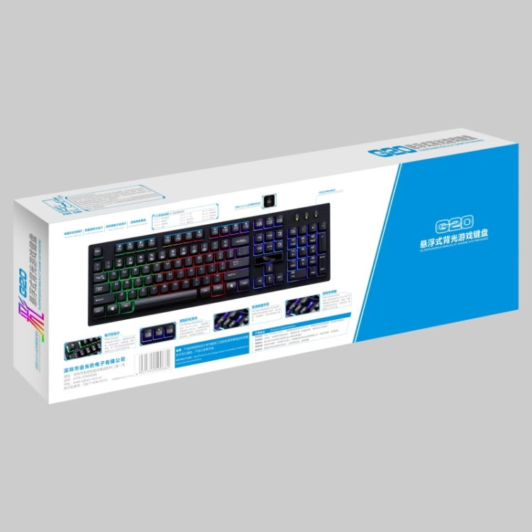 Игровая клавиатура ZGB G20 с 104 клавишами, USB, проводная, механическая, светящаяся на ощупь