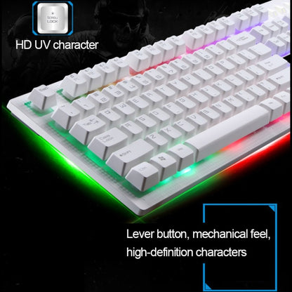 Игровая клавиатура ZGB G20 с 104 клавишами, USB, проводная, механическая, светящаяся на ощупь