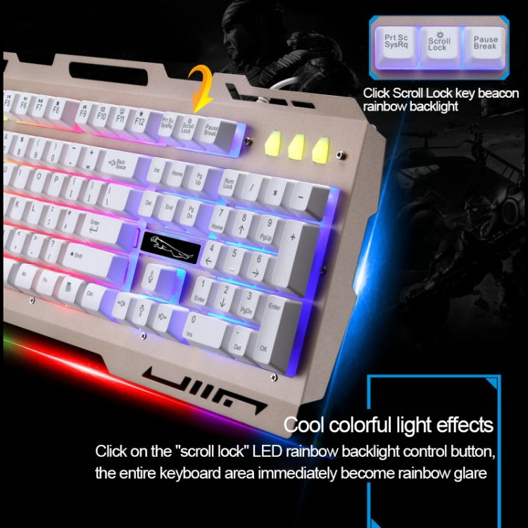 Игровая клавиатура ZGB G700 с 104 клавишами, USB, проводная, механическая, с подсветкой, металлической панелью и держателем для телефона