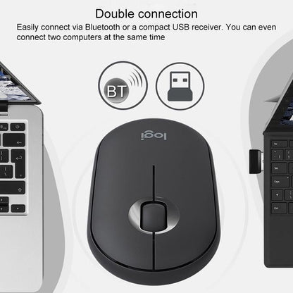 Logitech Pebble Cobblestone Shape Thin bezvadu Bluetooth optiskā pele ar 3 taustiņiem, 1000DPI, bez skaņas, bezvadu diapazons: 10m