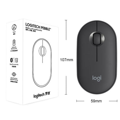 Logitech Pebble Cobblestone Shape Thin bezvadu Bluetooth optiskā pele ar 3 taustiņiem, 1000DPI, bez skaņas, bezvadu diapazons: 10m
