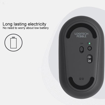 Logitech Pebble Cobblestone Shape Thin bezvadu Bluetooth optiskā pele ar 3 taustiņiem, 1000DPI, bez skaņas, bezvadu diapazons: 10m