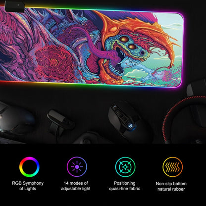 Коврик для мыши с подсветкой "Computer Monster Pattern", размер: 90 x 30 x 0,4 см