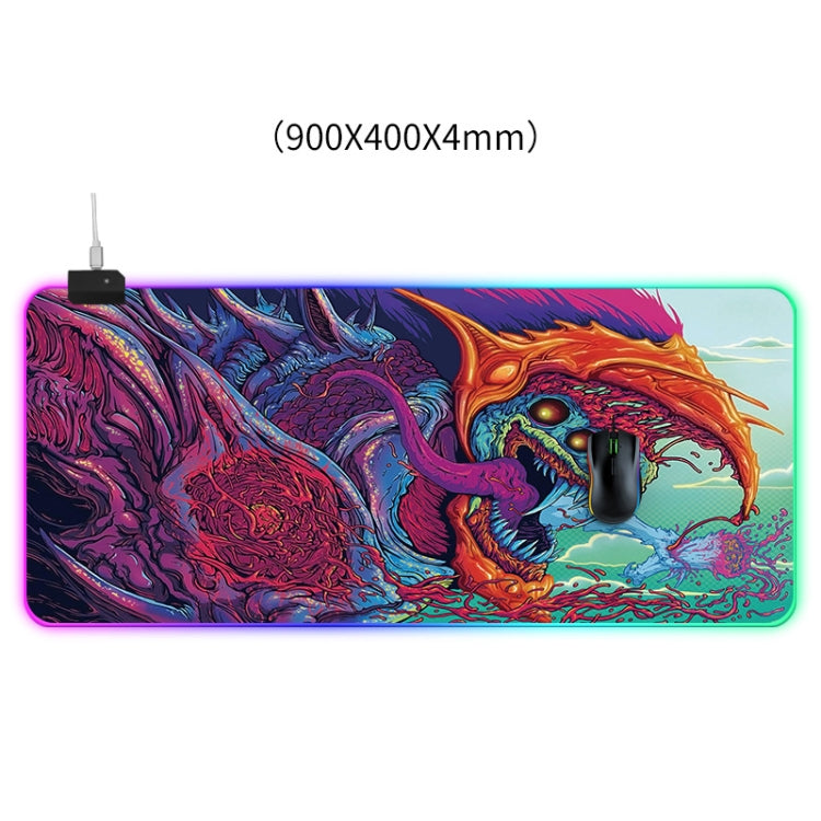 Коврик для мыши с подсветкой "Computer Monster Pattern", размер: 90 x 40 x 0,4 см