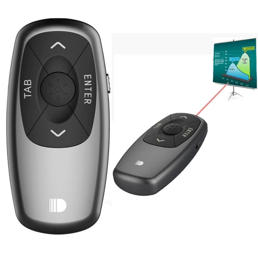 Doosl DSIT011 2,4 GHz mini uzlādējama PowerPoint prezentāciju tālvadības pults, vadības attālums: 100 m (melna)