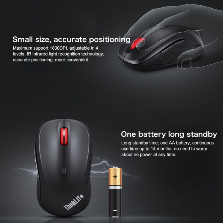 Lenovo ThinkLife divu režīmu izslēgšanas bezvadu Bluetooth pele