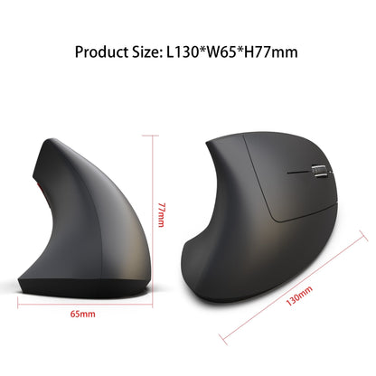 HXSJ T29 Bluetooth 3.0 bezvadu Bluetooth pele ar 6 taustiņiem, 2400 DPI, regulējama ergonomika, optiskā vertikālā pele