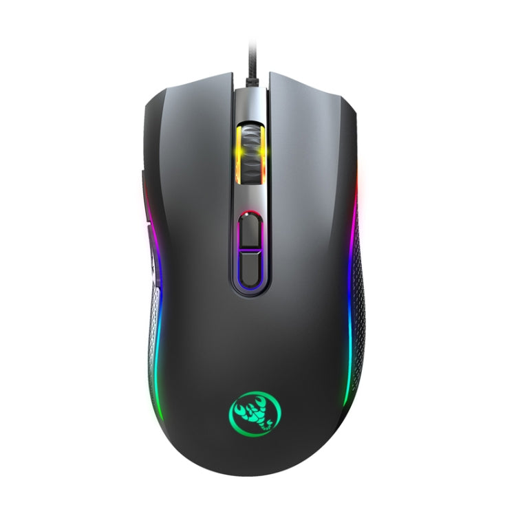 HXSJ A869 C tipa 7200 dpi 6 režīmu regulējama 7 taustiņu RGB gaismas vadu spēļu pele